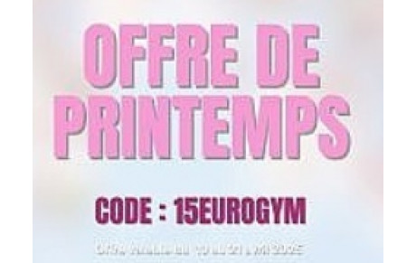 Promo chez notre partenaire Eurogym !